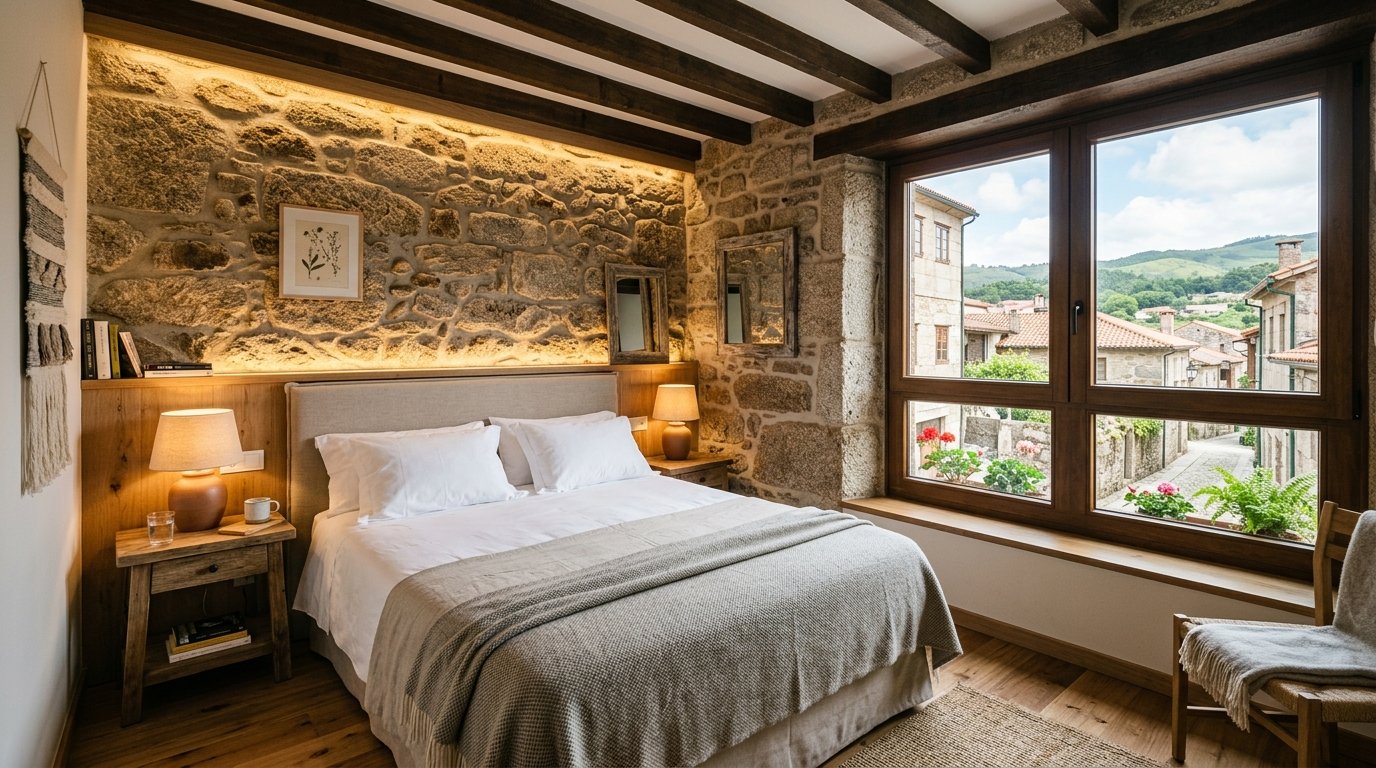 Viaduct Room with exposed stone wall